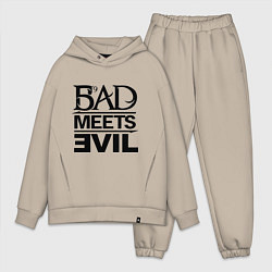 Мужской костюм оверсайз Bad Meets Evil, цвет: миндальный