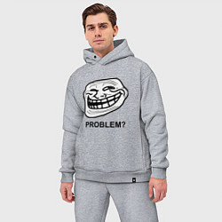 Мужской костюм оверсайз Trollface. Problem? Проблемы?, цвет: меланж — фото 2