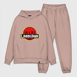 Мужской костюм оверсайз Linkin Park: Jurassic Park, цвет: пыльно-розовый