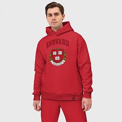 Мужской костюм оверсайз Harvard university, цвет: красный — фото 2