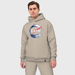 Мужской костюм оверсайз NASA, цвет: миндальный — фото 2