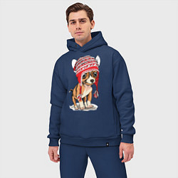 Мужской костюм оверсайз Чихуахуа в шапочке, цвет: тёмно-синий — фото 2