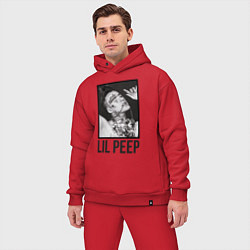 Мужской костюм оверсайз Lil Peep: Black Style, цвет: красный — фото 2