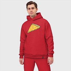 Мужской костюм оверсайз Bitcoin Pizza, цвет: красный — фото 2