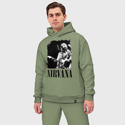 Мужской костюм оверсайз Black Nirvana, цвет: авокадо — фото 2