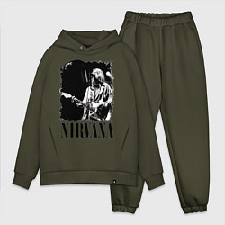 Мужской костюм оверсайз Black Nirvana цвета хаки — фото 1