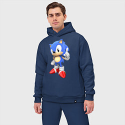 Мужской костюм оверсайз Classic Sonic цвета тёмно-синий — фото 2