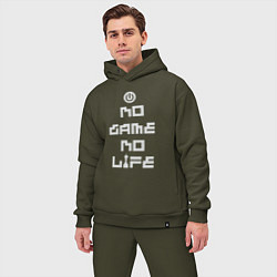 Мужской костюм оверсайз No game No life, цвет: хаки — фото 2