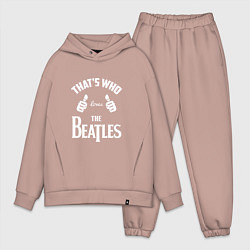 Мужской костюм оверсайз That's Who Loves The Beatles, цвет: пыльно-розовый