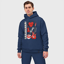 Мужской костюм оверсайз Истинный меломан, цвет: тёмно-синий — фото 2