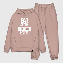 Мужской костюм оверсайз Eat Sleep Fortnite Repeat, цвет: пыльно-розовый