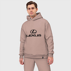 Мужской костюм оверсайз Lexus logo, цвет: пыльно-розовый — фото 2