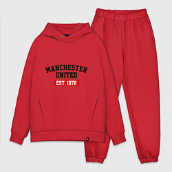 Мужской костюм оверсайз FC Manchester United Est. 1878 цвета красный — фото 1