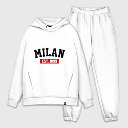 Мужской костюм оверсайз FC Milan Est. 1899, цвет: белый