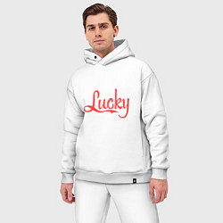 Мужской костюм оверсайз Lucky logo, цвет: белый — фото 2