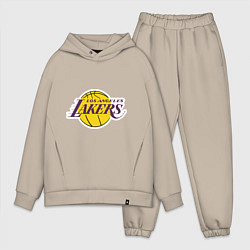 Мужской костюм оверсайз LA Lakers, цвет: миндальный