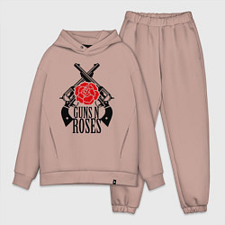Мужской костюм оверсайз Guns n Roses: guns, цвет: пыльно-розовый
