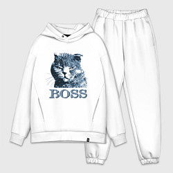 Мужской костюм оверсайз Boss cat, цвет: белый