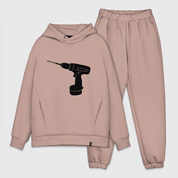 Мужской костюм оверсайз Она: перфоратор, цвет: пыльно-розовый