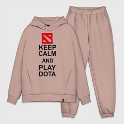 Мужской костюм оверсайз Keep Calm & Play Dota, цвет: пыльно-розовый