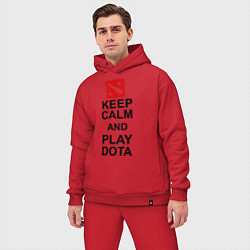 Мужской костюм оверсайз Keep Calm & Play Dota, цвет: красный — фото 2