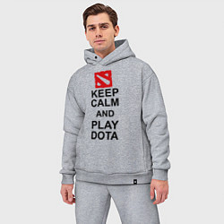 Мужской костюм оверсайз Keep Calm & Play Dota, цвет: меланж — фото 2