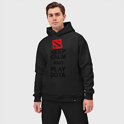 Мужской костюм оверсайз Keep Calm & Play Dota, цвет: черный — фото 2
