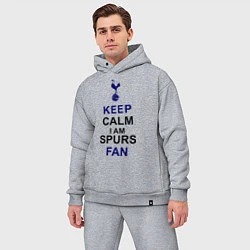 Мужской костюм оверсайз Keep Calm & Spurs fan, цвет: меланж — фото 2
