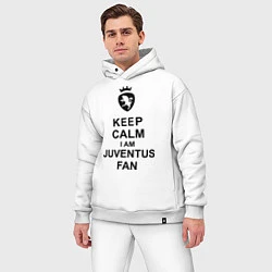 Мужской костюм оверсайз Keep Calm & Juventus fan, цвет: белый — фото 2