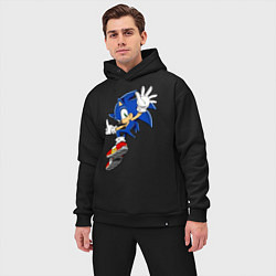 Мужской костюм оверсайз Sonic, цвет: черный — фото 2