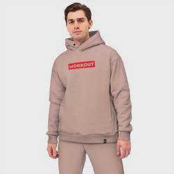 Мужской костюм оверсайз Obey workout, цвет: пыльно-розовый — фото 2