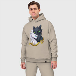 Мужской костюм оверсайз Дневная и ночная фурия, цвет: миндальный — фото 2