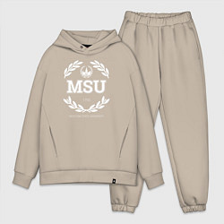 Мужской костюм оверсайз MSU, цвет: миндальный