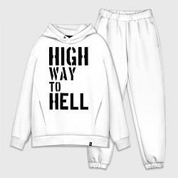 Мужской костюм оверсайз High way to hell, цвет: белый
