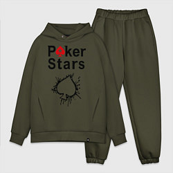 Мужской костюм оверсайз Poker Stars, цвет: хаки