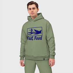 Мужской костюм оверсайз Shark fast food, цвет: авокадо — фото 2
