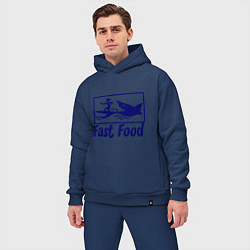 Мужской костюм оверсайз Shark fast food, цвет: тёмно-синий — фото 2