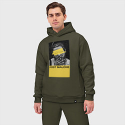 Мужской костюм оверсайз Post Malone, цвет: хаки — фото 2