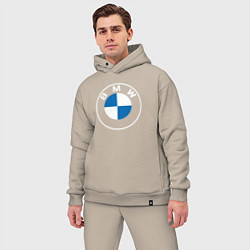 Мужской костюм оверсайз BMW LOGO 2020, цвет: миндальный — фото 2