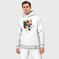 Мужской костюм оверсайз Кубик Рубика, цвет: белый — фото 2