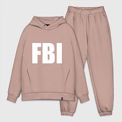 Мужской костюм оверсайз FBI, цвет: пыльно-розовый