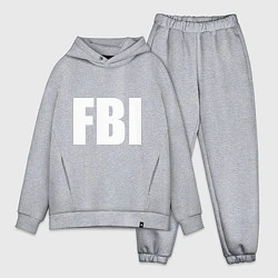Мужской костюм оверсайз FBI, цвет: меланж