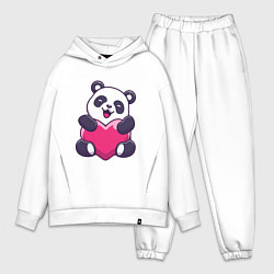 Мужской костюм оверсайз Панда love, цвет: белый