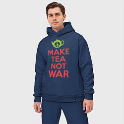 Мужской костюм оверсайз Make tea not war, цвет: тёмно-синий — фото 2