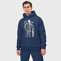 Мужской костюм оверсайз Space skateboarding, цвет: тёмно-синий — фото 2