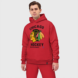 Мужской костюм оверсайз CHICAGO BLACKHAWKS NHL, цвет: красный — фото 2