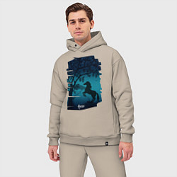 Мужской костюм оверсайз Конь, цвет: миндальный — фото 2