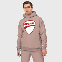 Мужской костюм оверсайз Ducati Logo Дукати Лого Z, цвет: пыльно-розовый — фото 2