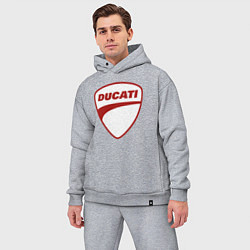 Мужской костюм оверсайз Ducati Logo Дукати Лого Z, цвет: меланж — фото 2