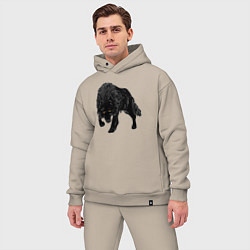 Мужской костюм оверсайз Черный Волк, цвет: миндальный — фото 2